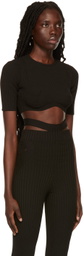 ANDREĀDAMO Black Cropped Sweater