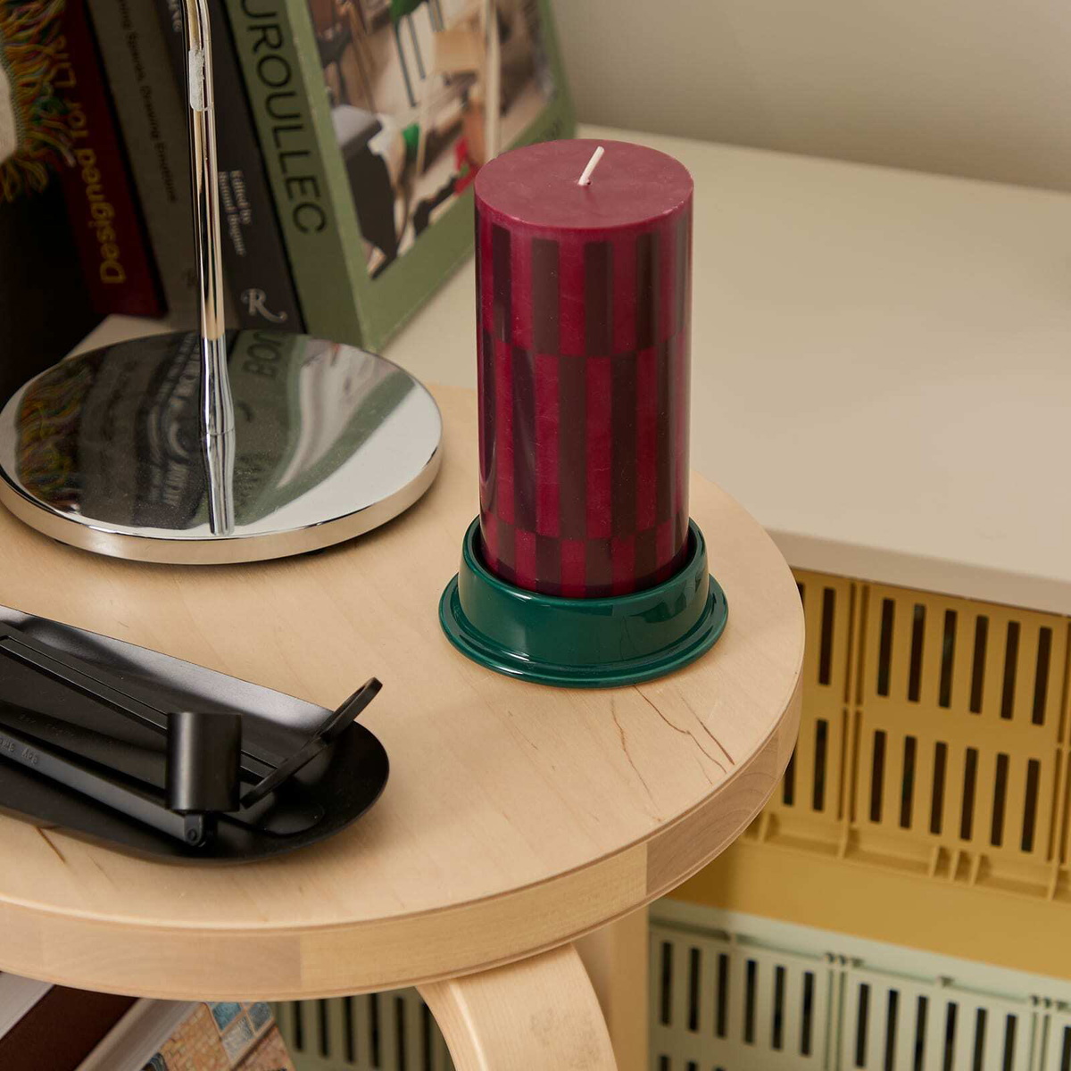 HAY Column Candleholder - Small in Dark Green 