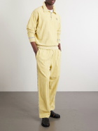 BODE - Croquet Ground Logo-Embroidered Cotton-Terry Sweatpants - Yellow