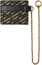 Versace Khaki Monogram On Chain Bifold Wallet