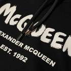 Alexander McQueen Men's Grafitti Logo Popover Hoody in Blck&Ivry