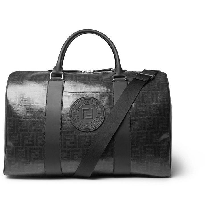 Photo: Fendi - Leather-Trimmed Logo-Print Coated-Canvas Holdall - Men - Black