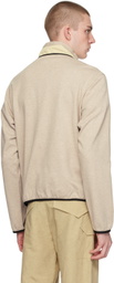 RANRA Beige Stand Collar Sweatshirt