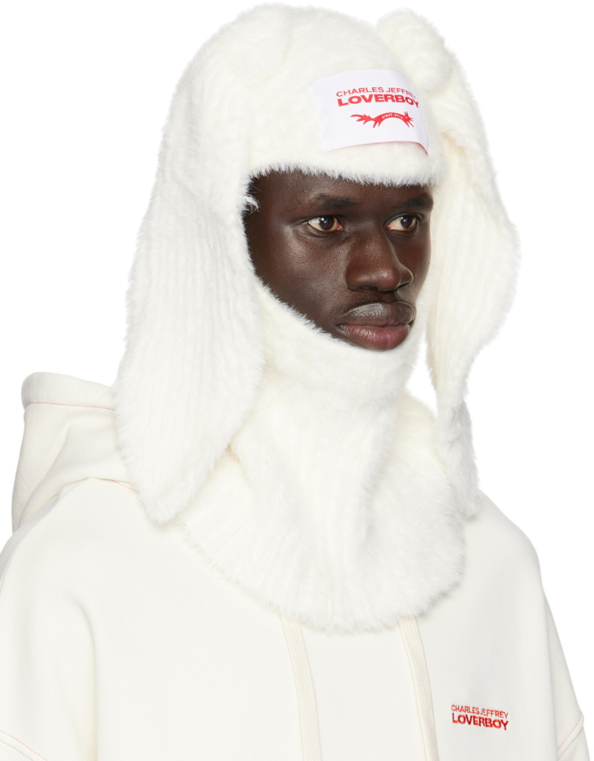 Charles Jeffrey LOVERBOY White Fluffy Rabbit Balaclava