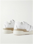 Marant - Emreeh Distressed Suede-Trimmed Leather Sneakers - White