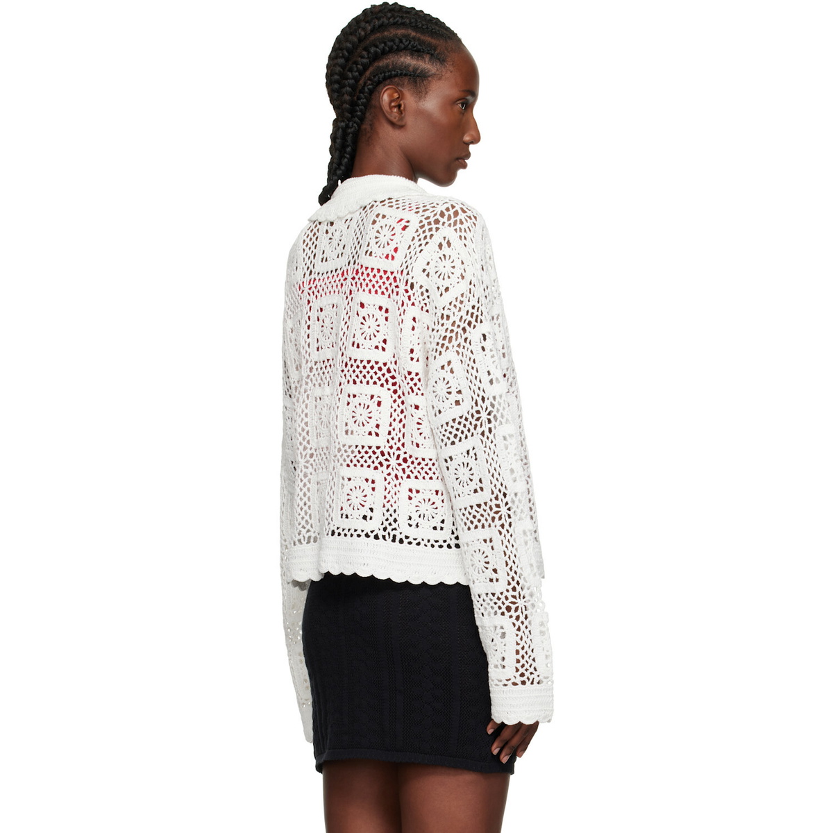 Holzweiler White Rosie Crochet Cardigan