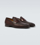 Magnanni Woven leather penny loafers