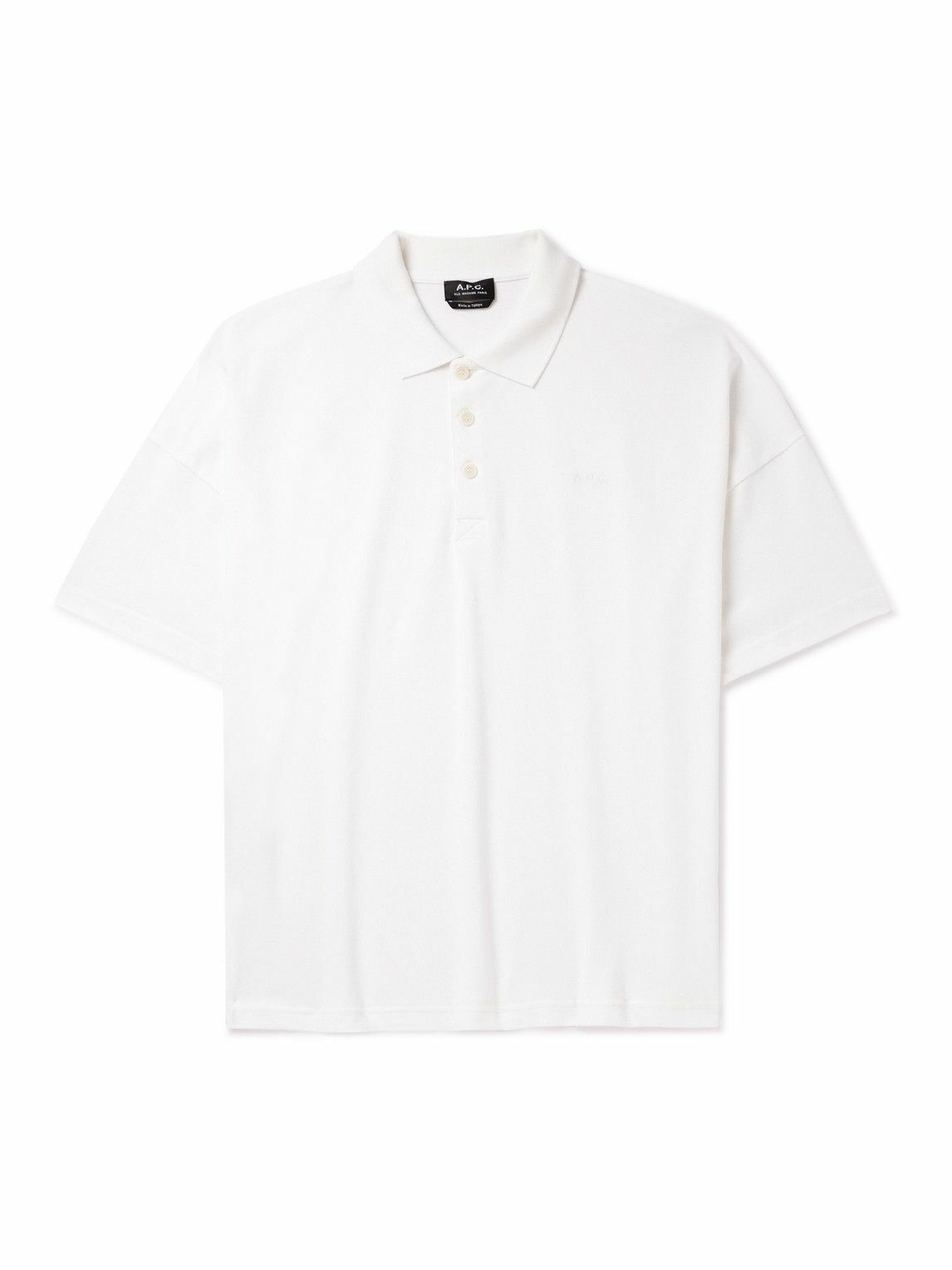 A.P.C. - Antoine Logo-Embroidered Cotton-Piqué Polo Shirt - White A.P.C.