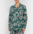 Desmond & Dempsey - Printed Cotton Pyjama Shirt - Green