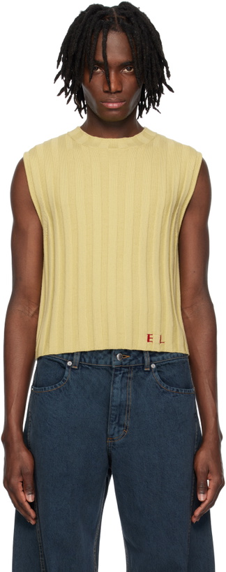 Photo: Eckhaus Latta Yellow & Burgundy Keyboard Vest