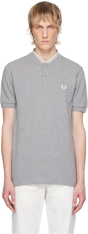 Photo: Fred Perry Gray Band Collar Henley