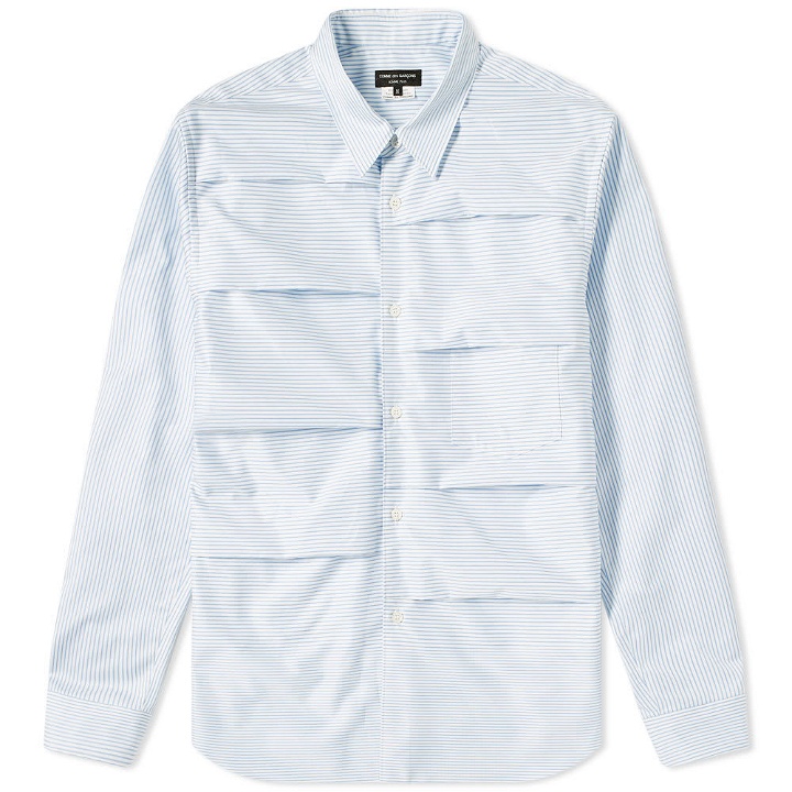 Photo: Comme des Garcons Homme Plus Layered Shirt White & Blue Stripe