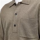 Norse Projects Men's Kian Merino Cotton Milano Polo Shirt in Warm Grey