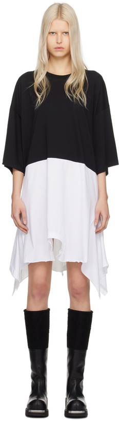 Photo: MM6 Maison Margiela Black & White Crewneck Midi Dress