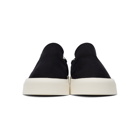 The Row Black and Off-White Dean Slip-On Sneakers