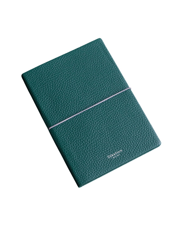 Photo: Serapian - Medium Logo-Print Full-Grain Cachemire Leather Notebook - Green