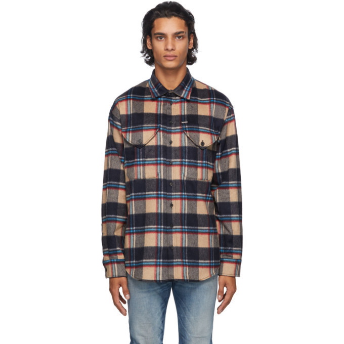 Photo: Dsquared2 Beige Wool Check Shirt