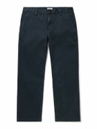 Corridor - Straight-Leg Garment-Dyed Stretch-Cotton Twill Trousers - Blue