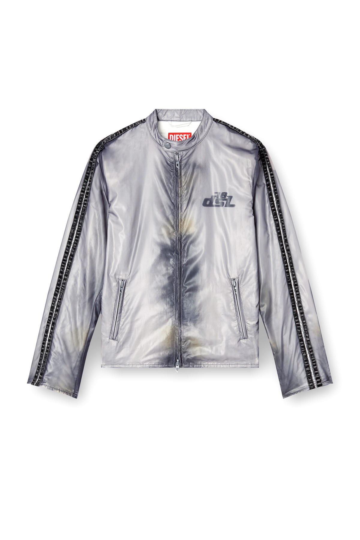 Diesel Biker jacket with transparent effect - Jackets Mens in To Be Defined