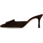 Manolo Blahnik Brown Maysale 70 Heels