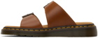 Dr. Martens Tan Josef Leather Buckle Slide Sandals