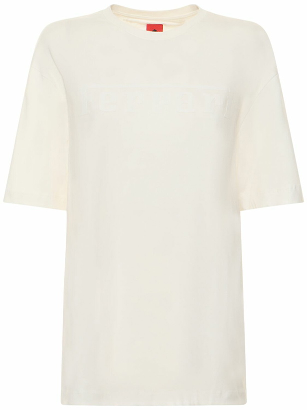 Photo: FERRARI - Embossed Logo Cotton Jersey T-shirt