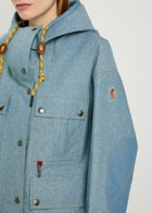 Moncler Beziers Waterproof Hooded Denim Jacket Mid Blu