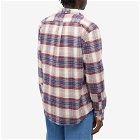 Portuguese Flannel Men's Liber Button Down Check Shirt in White/Red