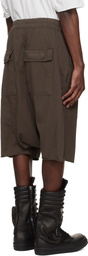 Rick Owens DRKSHDW Brown Temple Drawstring Pods Shorts