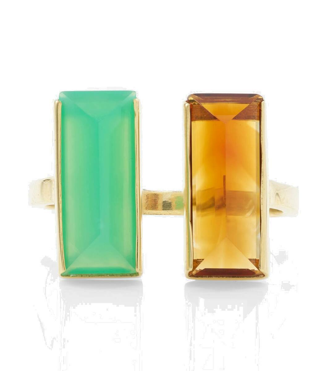 【ALIITA】BiMaxi 9kt gold ring chrysoprase citrine関税送料込 Aliita Bi Maxi 9kt gold ring with chrysoprase and citrine Aliita