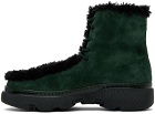 Burberry Green Shearling Creeper Boots