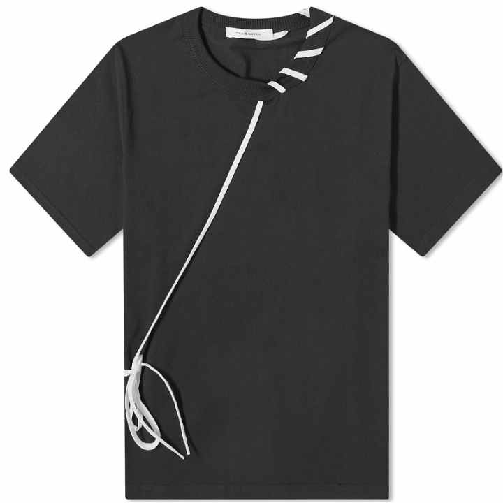 Photo: Craig Green Men's Laced T-Shirt in Black/Cream
