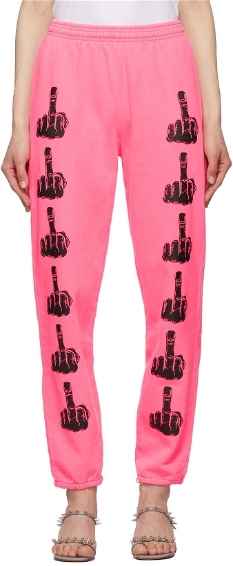 Photo: Ashley Williams Pink Middle Finger Lounge Pants