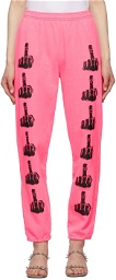 Ashley Williams Pink Middle Finger Lounge Pants