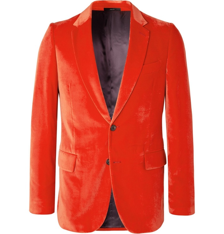 Photo: Paul Smith - Red Soho Slim-Fit Velvet Tuxedo Jacket - Red