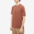 Folk Men's Contrast Sleeve T-Shirt in Dark Chestnut