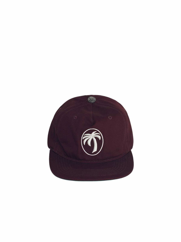 Photo: Palm Angels Oval Burgundy Cotton Cap