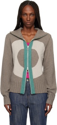 Edward Cuming Brown Vortex Window Sweater