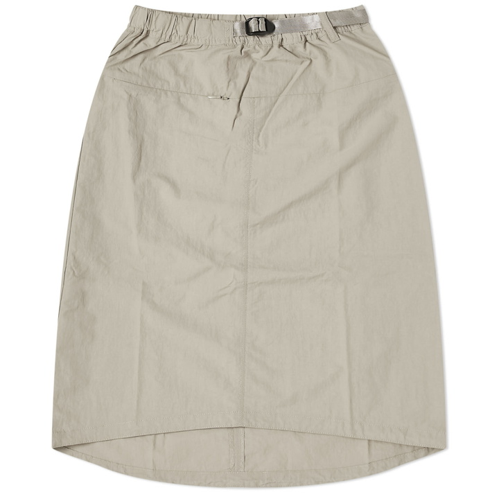 Photo: Gramicci Women's Nylon Packable Midi Skirt in Sand