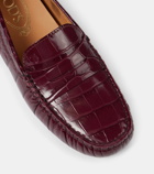 Tod's Gommino croc-effect leather driving shoes