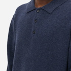 Beams Plus Men's Knit Polo Shirt in Navy