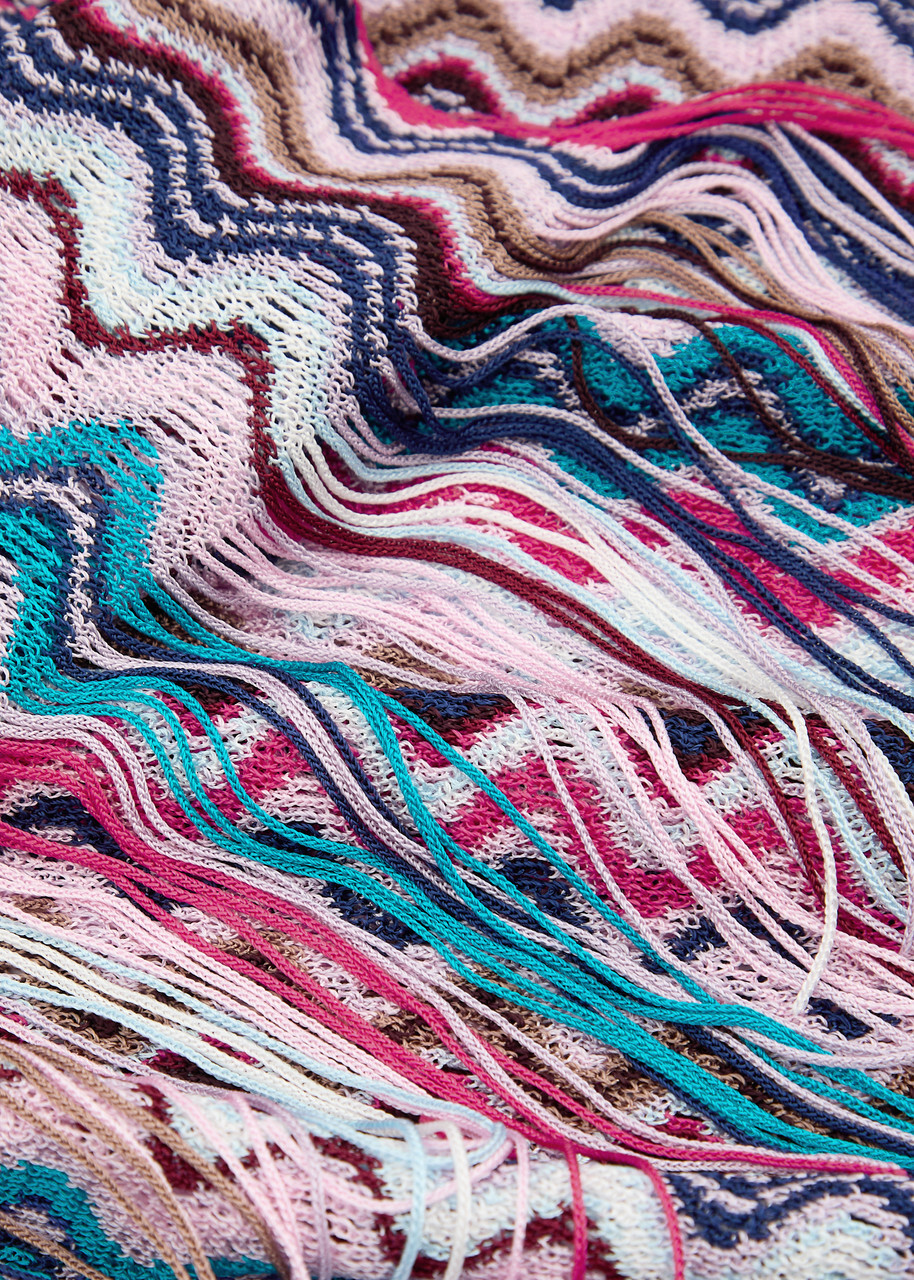 Missoni Zigzag-intarsia Fine-knit Scarf - Pink - One Size Missoni