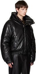Nanushka Black Duy Vegan Leather Bomber Jacket