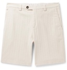 Brunello Cucinelli - Herringbone Stretch-Cotton Shorts - Neutrals