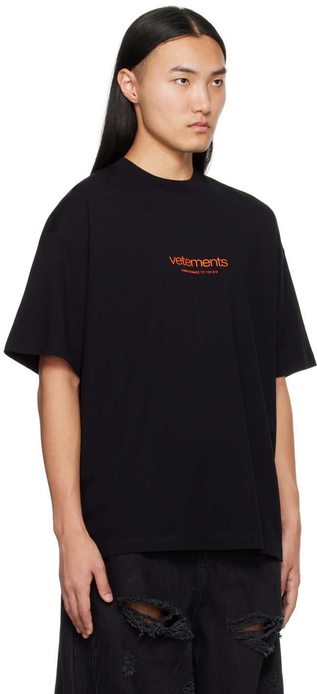 最終価格！！！VETEMENTS ブラック オーバーサイズ Tシャツ VETEMENTS ヴェトモン オーバーサイズ Tシャツ 黒 | SOHOO