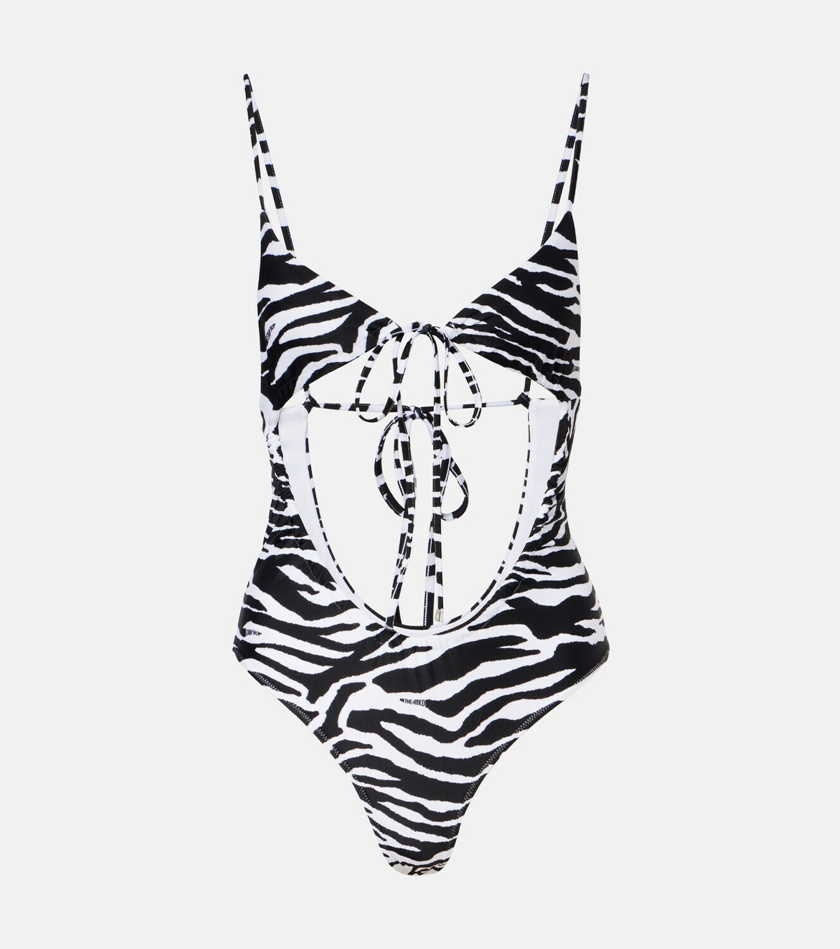 The Attico Cutout zebra-print swimsuit