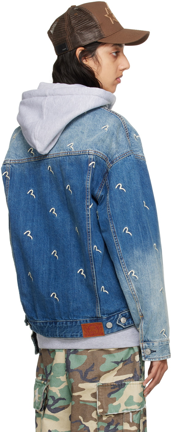 Evisu Indigo Allover Seagull Denim Jacket
