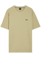 Boss Logo-embroidered Waffle T-shirt Green
