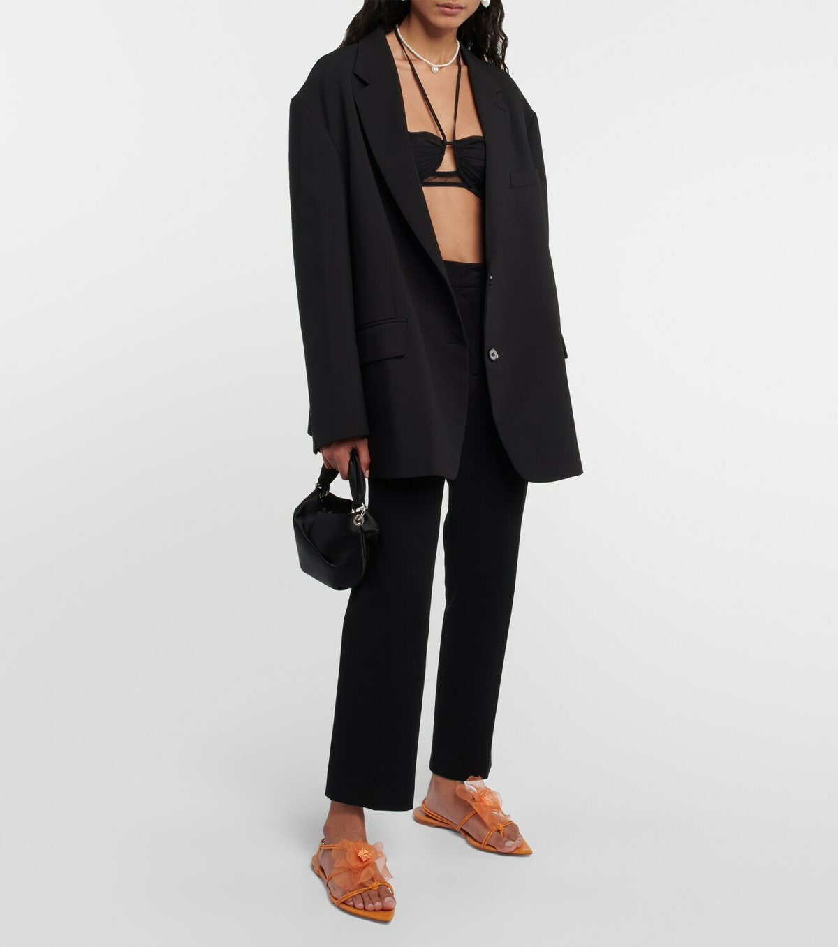 Nensi Dojaka - Appliqué leather thong sandals
