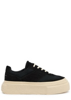 MM6 BY Maison Margiela Gambetta Panelled Suede Flatform Sneakers Black